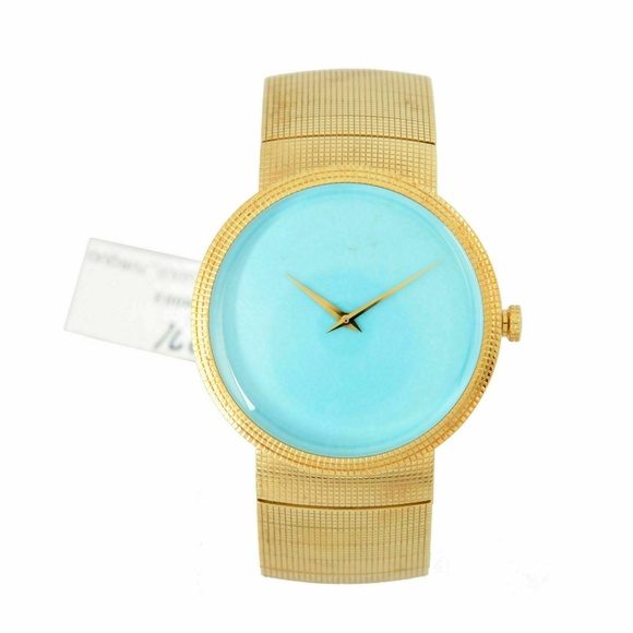 Christian Dior Turquoise Dial Swiss Gold Watch - Picture 1 of 5